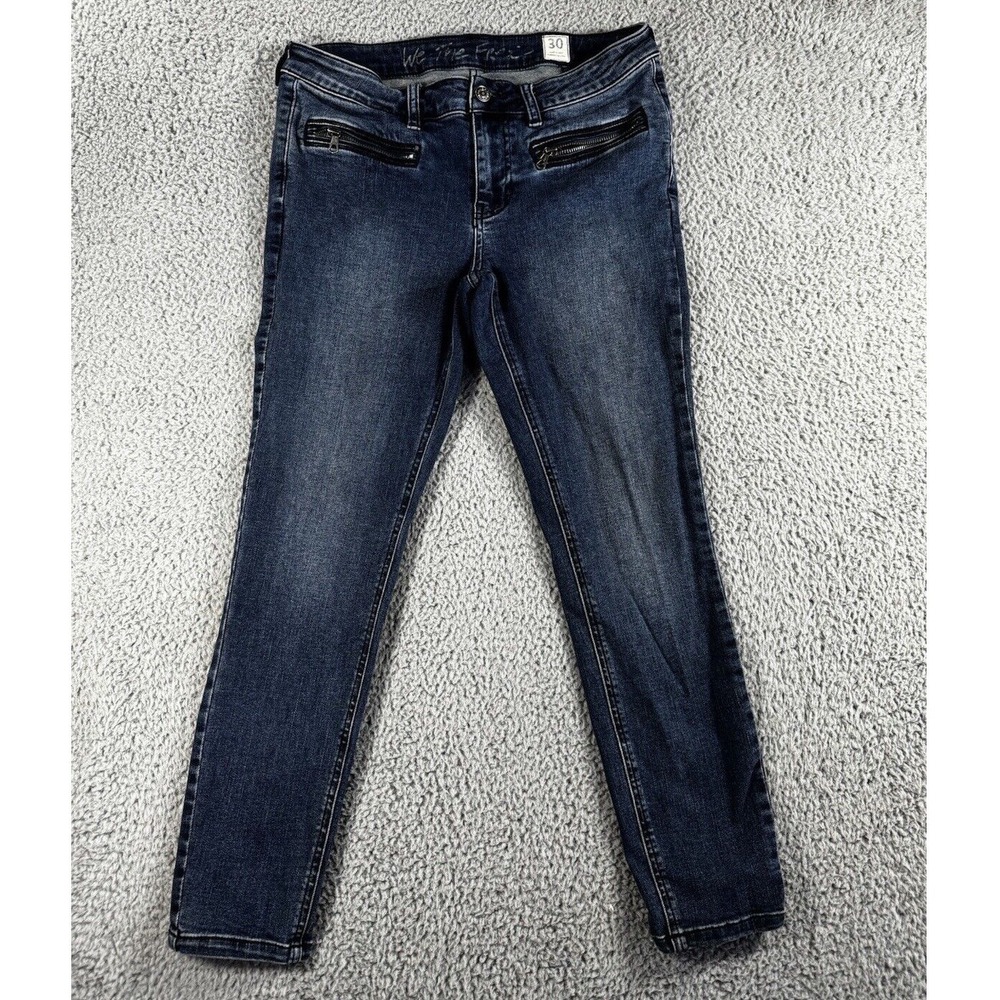 Free People We The Free Skinny Jeans 30x25.5 Moto indie Boho Ankle Zip Rock Edgy